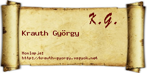 Krauth György névjegykártya