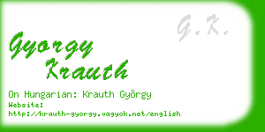 gyorgy krauth business card